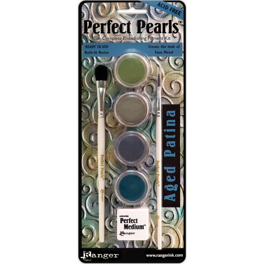 Ranger Ink - Perfect Pearls Pigment Powder - Aged Patina Kit-ScrapbookPal