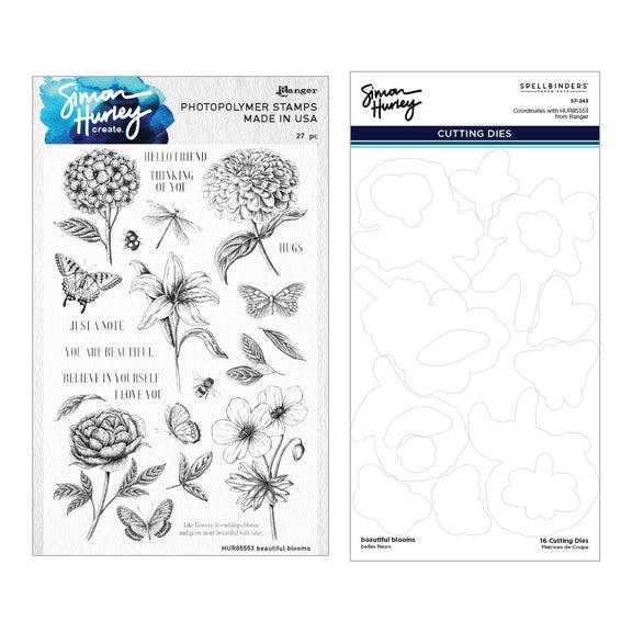 Ranger Ink - Simon Hurley - Clear Stamps &amp; Dies - Beautiful Blooms-ScrapbookPal