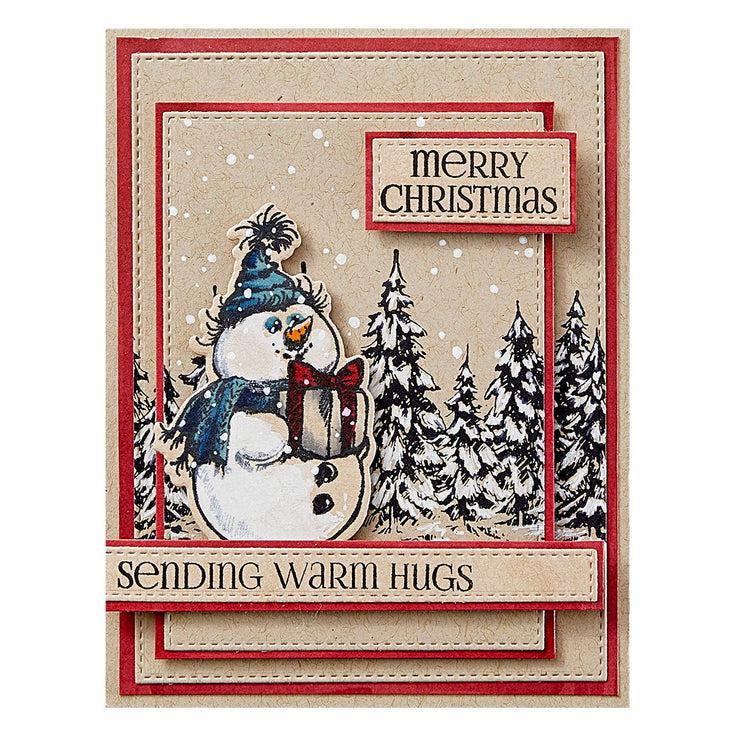 Ranger Ink - Simon Hurley - Clear Stamps &amp; Dies - Sketched Snowman-ScrapbookPal