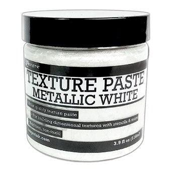 Ranger Ink - Texture Paste - Metallic White, 4 oz.-ScrapbookPal