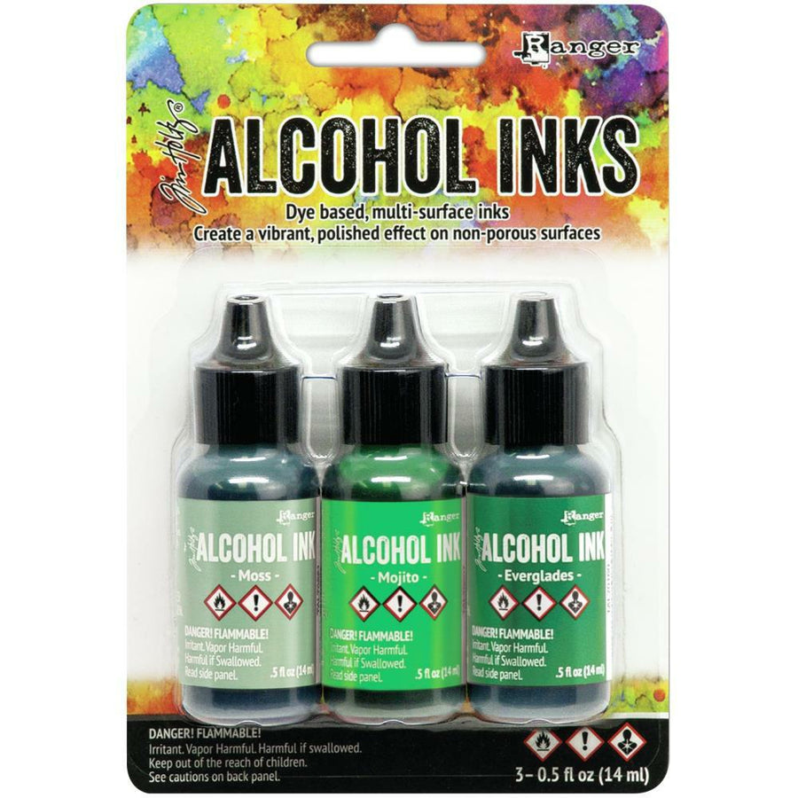 Ranger Ink - Tim Holtz - Alcohol Ink Set - Mint/Green Spectrum-ScrapbookPal