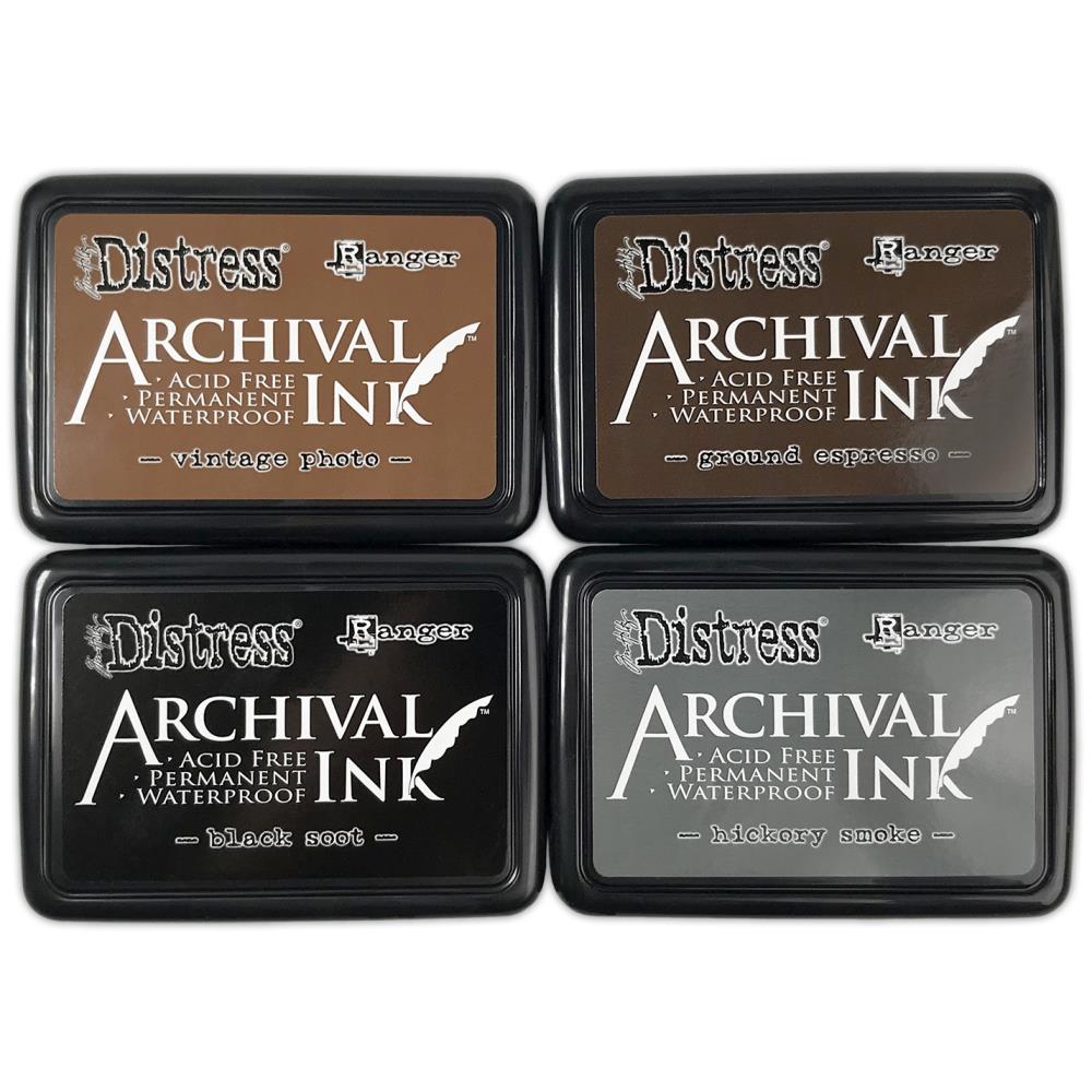 Ranger Ink - Tim Holtz - Distress Archival Ink Pad Stack - Basics-ScrapbookPal