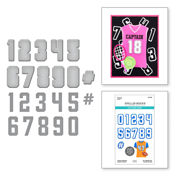 Spellbinders - Game Day Collection by Justine Dvorak - Dies - Jersey Numbers Set