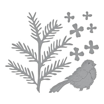 Spellbinders - Snow Garden Collection - Dies - Hemlock, Cones and Chickadee