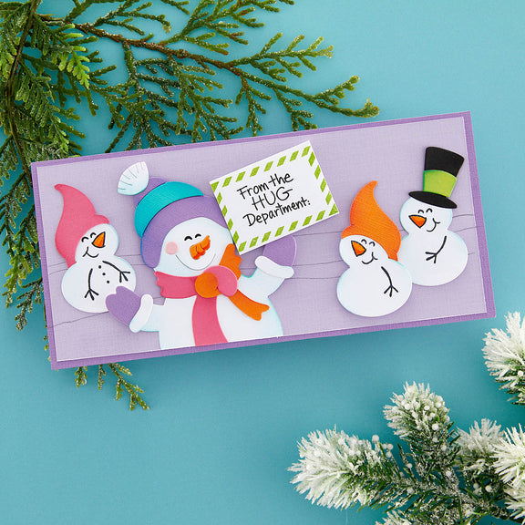 Stampendous - Holiday Hugs Collection - Clear Stamps - Snowman Hugs Faces & Sentiments