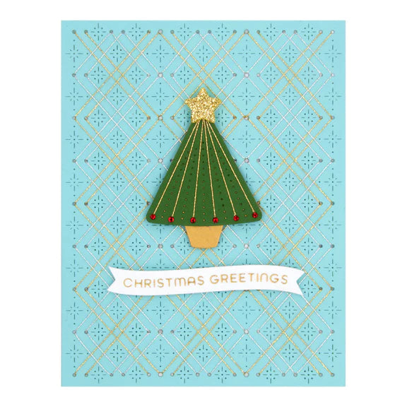 Spellbinders - Stitched for Christmas Collection - Dies - Stitched Starry Argyle