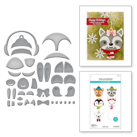 Spellbinders - Merry Mug & Circle Delights Collection - Dies - Whimsical Winter Critters