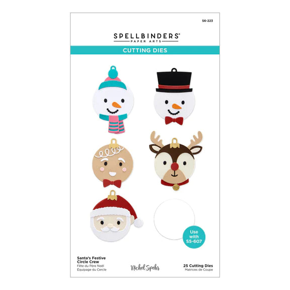 Spellbinders - Merry Mug & Circle Delights Collection - Dies - Santa’s Festive Circle Crew