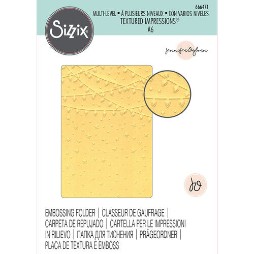 Sizzix - Multi-Level Textured Impressions Embossing Folder - Stars and Lights