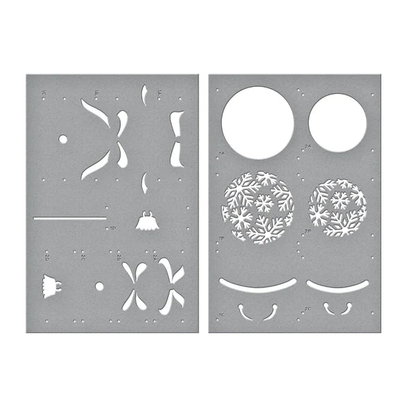 Spellbinders - Bibi's Snowflakes Collection - Stencils - Snowflake Ornaments