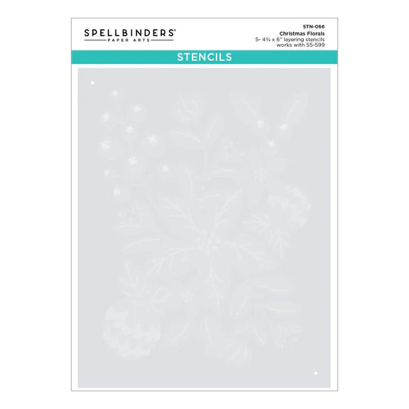 Spellbinders - Classic Christmas Collection - Stencils - Christmas Florals