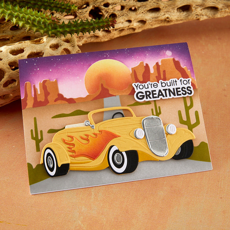 Spellbinders - Classic Road Legends 2.0 Collection - Stencils - Highway Horizons-Desert - Scratch &amp; Dent