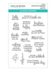 Spellbinders - Shiny New Day Collection - Clear Stamps - Shiny New Day Sentiments - Scratch & Dent