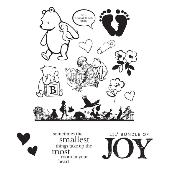 Simple Stories - Say Cheese Classic Pooh Baby Collection - Clear Stamps - Bundle of Joy-ScrapbookPal