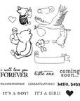 Simple Stories - Say Cheese Classic Pooh Baby Collection - Clear Stamps - Hello Baby-ScrapbookPal