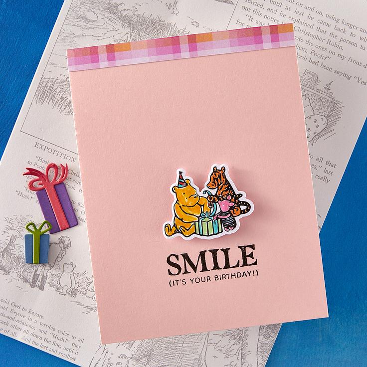Simple Stories - Say Cheese Classic Pooh Birthday Collection - Clear Stamps & Dies - Woo Hoo!-ScrapbookPal