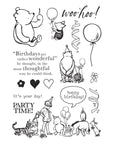 Simple Stories - Say Cheese Classic Pooh Birthday Collection - Clear Stamps - Woo Hoo!-ScrapbookPal