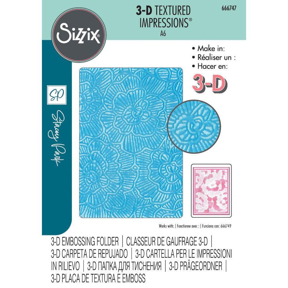 Sizzix - 3-D Textured Impressions Embossing Folder - Cosmopolitan, Sunday in the Park-ScrapbookPal