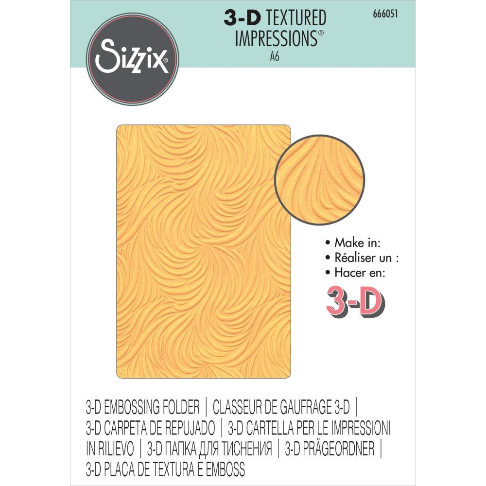 Sizzix - 3-D Textured Impressions Embossing Folder - Flowing Waves-ScrapbookPal