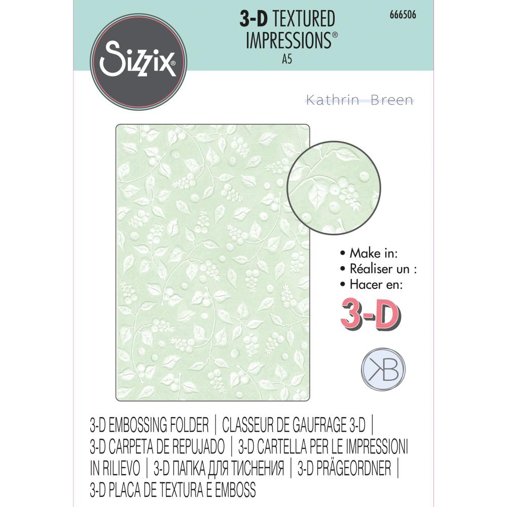 Sizzix 3D Textured Imp.Emb.Folder - Leaf Veins - Sizzix Textured Von