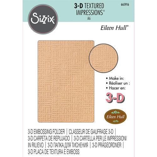 Sizzix - 3-D Textured Impressions Embossing Folder - Woven Leather-ScrapbookPal