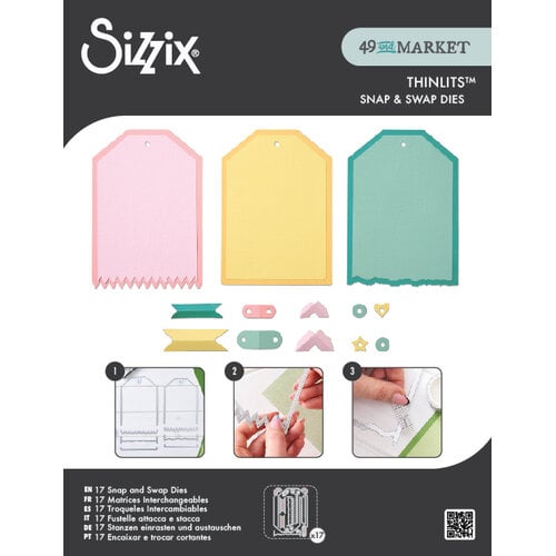 Sizzix - 49 and Market - Thinlits Dies - Snap and Swap Large Tags-ScrapbookPal