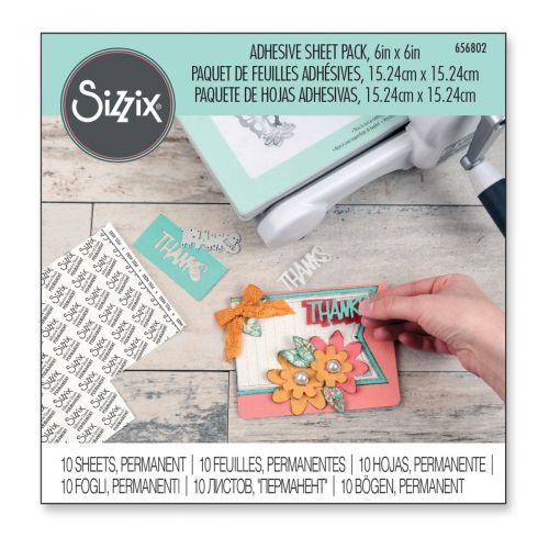 Sizzix - Adhesive Sheets - Permanent 6&quot; x 6&quot;, 10 pack-ScrapbookPal