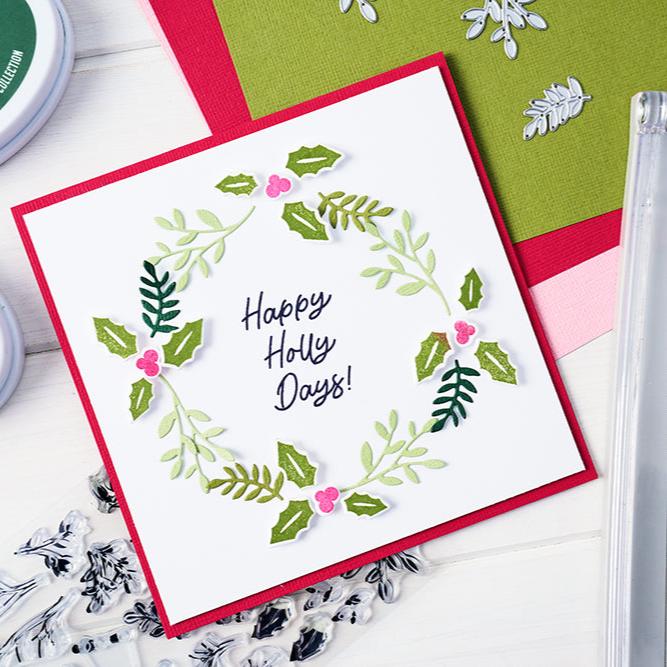 Sizzix - Catherine Pooler - Clear Stamps - Happy Holly Days-ScrapbookPal