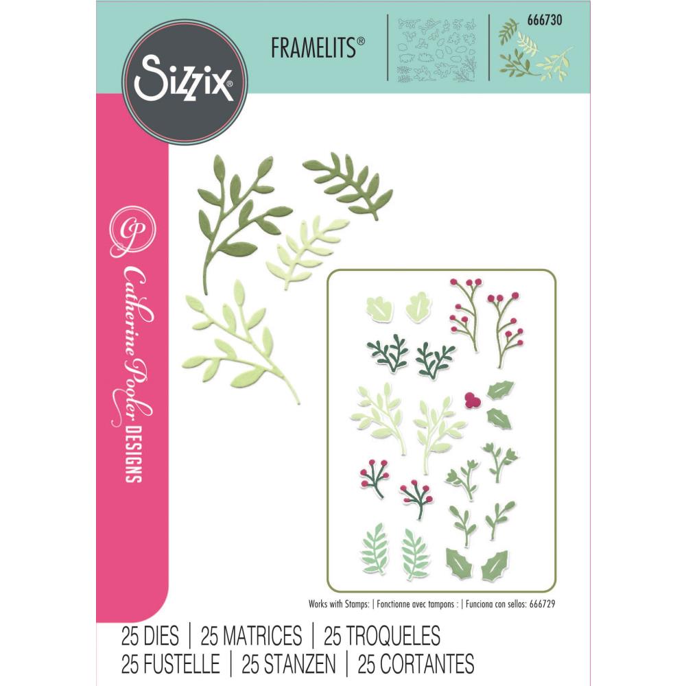 Sizzix - Catherine Pooler - Framelits Dies - Happy Holly Days 