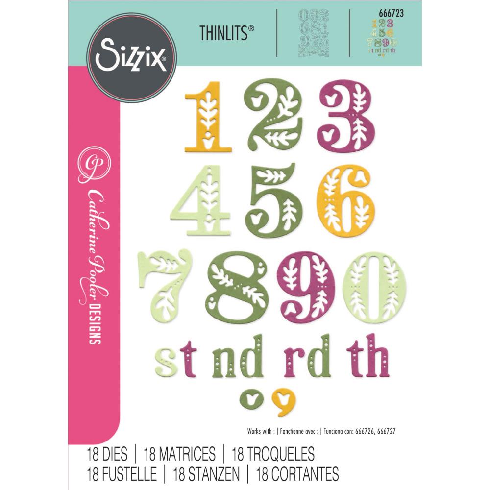 Sizzix - Catherine Pooler - Thinlits Dies - Folk Numbers-ScrapbookPal