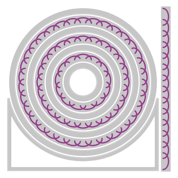 Sizzix - Fanciful Framelits Dies - Alena Arched Circles-ScrapbookPal