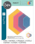 Sizzix - Fanciful Framelits Dies - Belinda Stitched Hexagons-ScrapbookPal