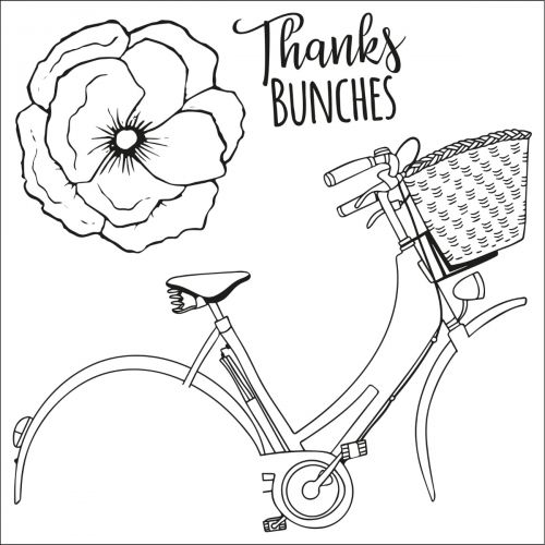 Sizzix - Framelits Dies w/Stamps - Thankful Bicycle-ScrapbookPal