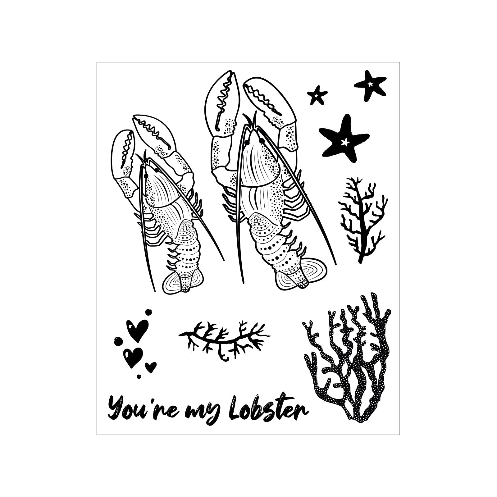 Sizzix - Framelits Dies w/Stamps - You’re my Lobster-ScrapbookPal