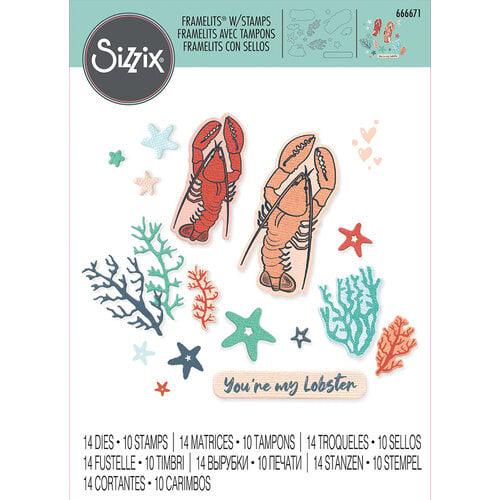 Sizzix - Framelits Dies w/Stamps - You’re my Lobster-ScrapbookPal