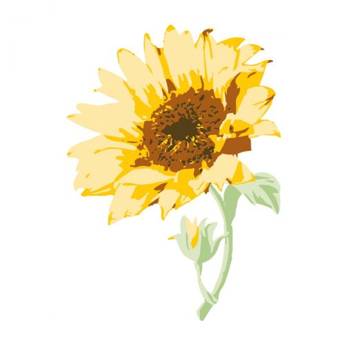 Sizzix - Layered Clear Stamps - Sunflower Stem-ScrapbookPal