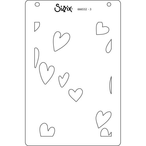 Sizzix - Layered Stencils - Mark Making Hearts-ScrapbookPal