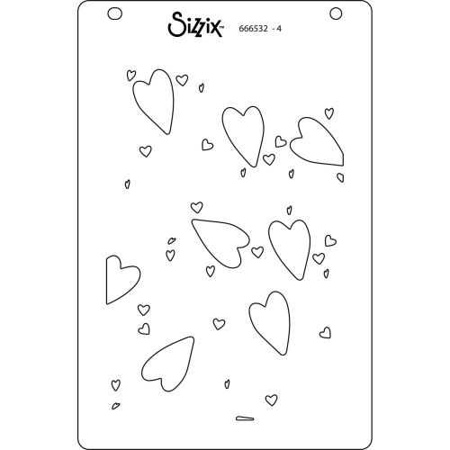 Sizzix - Layered Stencils - Mark Making Hearts-ScrapbookPal