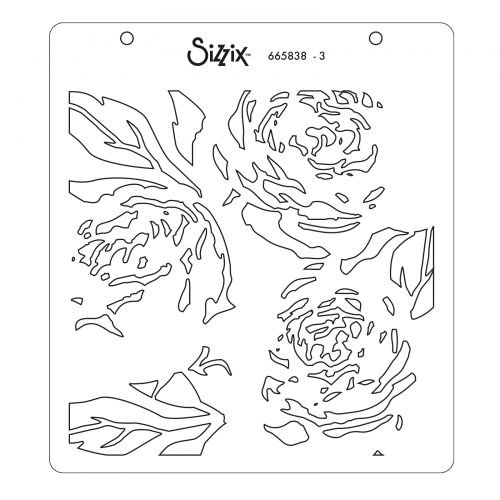 Sizzix - Layered Stencils - Peony-ScrapbookPal