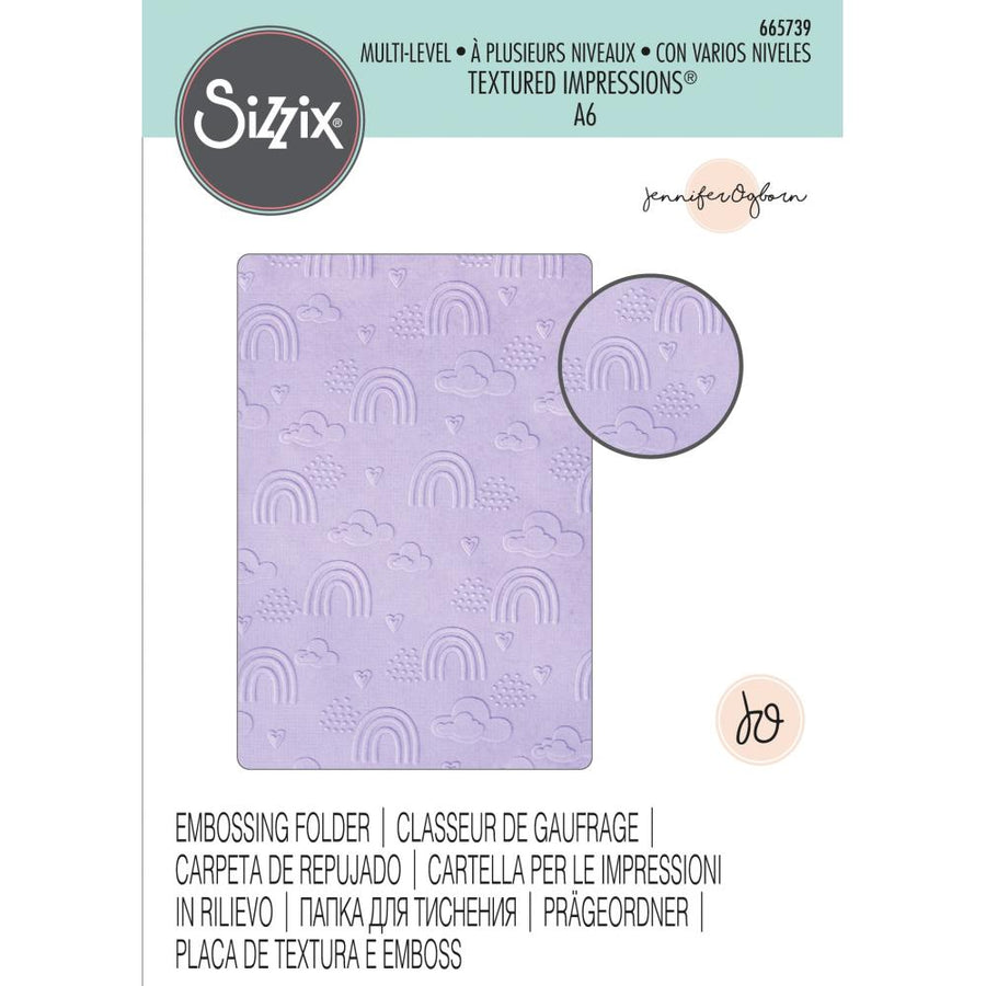 Sizzix - Multi-Level Textured Impressions Embossing Folder - Rainbow Sky-ScrapbookPal