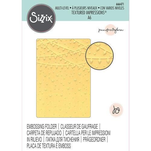 Sizzix - Multi-Level Textured Impressions Embossing Folder - Stars and Lights-ScrapbookPal