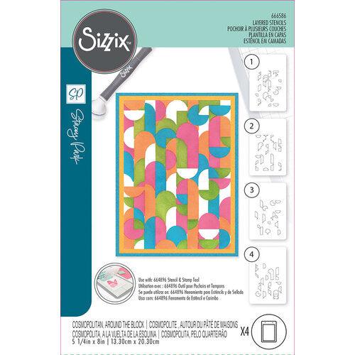 Sizzix - Stencils - Cosmopolitan, Around the Block-ScrapbookPal