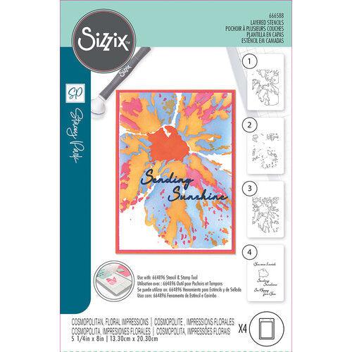 Sizzix - Stencils - Cosmopolitan, Floral Impressions-ScrapbookPal