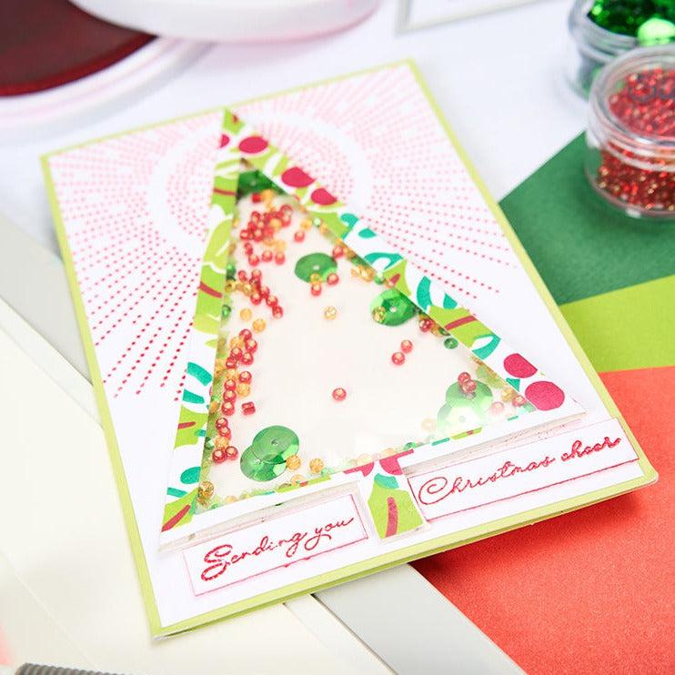 Sizzix - Stencils - Layered Cosmopolitan Christmas, Happy Holidays-ScrapbookPal