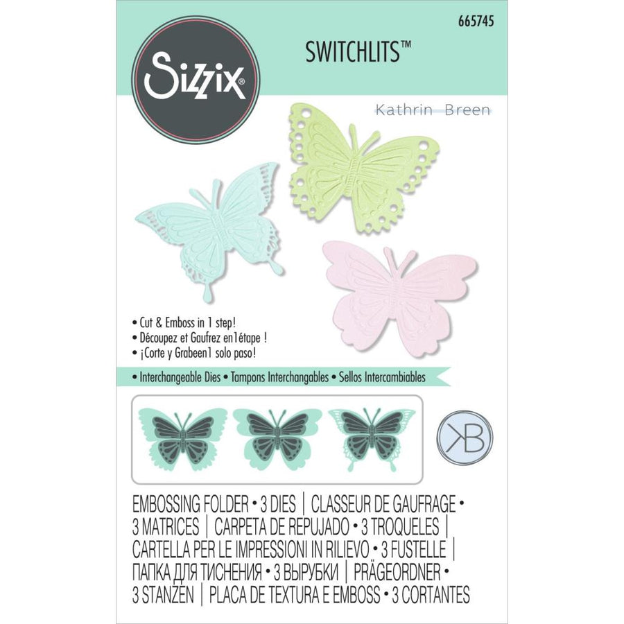Sizzix - Switchlits Embossing Folder - Detailed Butterflies-ScrapbookPal