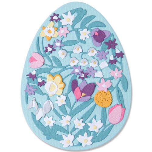 Sizzix - Thinlits Dies - Intricate Floral Easter Egg-ScrapbookPal