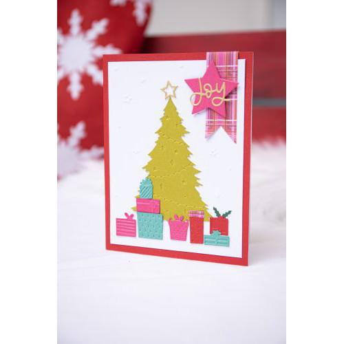 Sizzix - Thinlits Dies w/Textured Impressions Embossing Folder - Sparkle Tree-ScrapbookPal