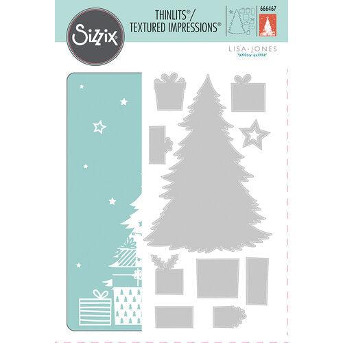 Sizzix - Thinlits Dies w/Textured Impressions Embossing Folder - Sparkle Tree-ScrapbookPal