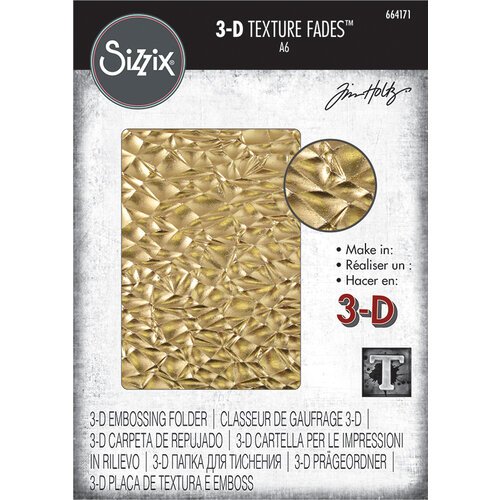 Sizzix - Tim Holtz - 3-D Texture Fades Embossing Folder - Crackle-ScrapbookPal