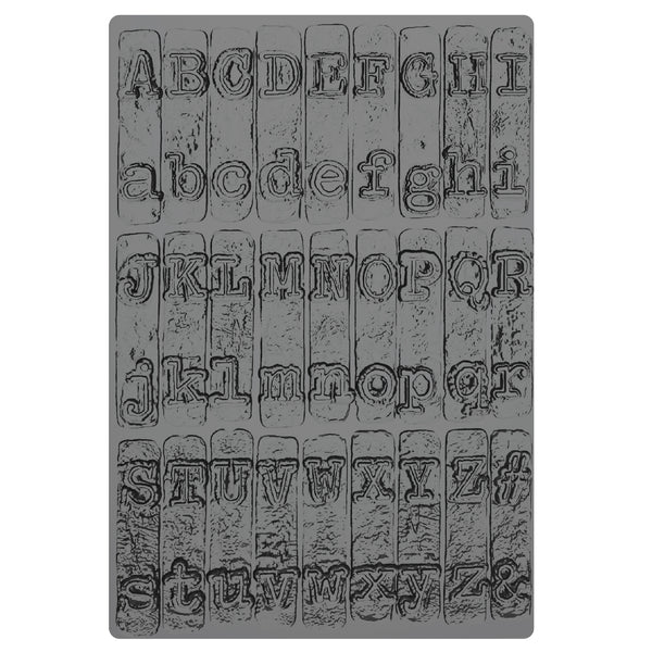 Sizzix - Tim Holtz - 3-D Texture Fades Embossing Folder - Typewriter Large-ScrapbookPal